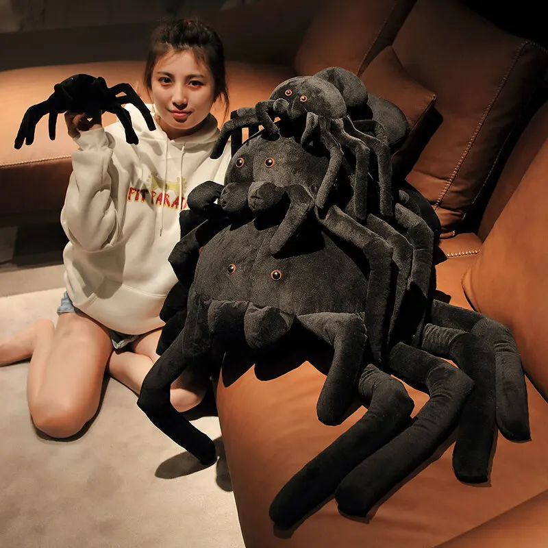 Custom toys Cute things soft insect black spider  cartoon plush doll stuffed animals spider  toys plush  pillows