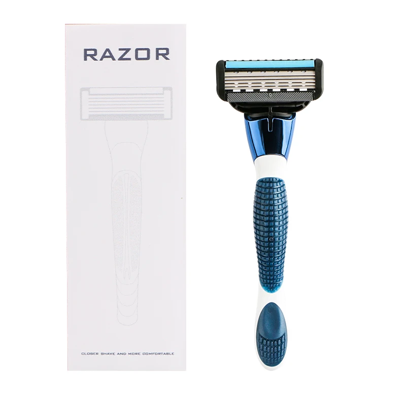 
Online changeable men razor five blade system shaving razor with replaceable blade 
