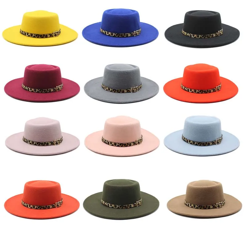 
New round top woolen felt top hat men and women Fedora Hats Fashion concave convex top woolen hat 