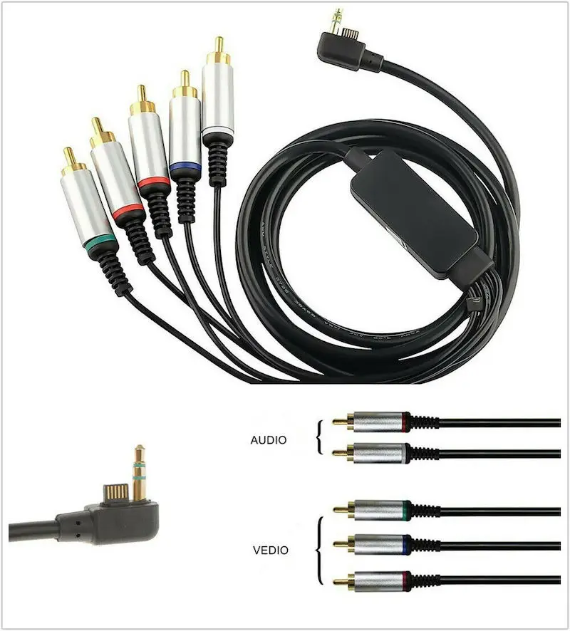 Component AV Audio Video TV Lead Cord Cable for SONY PSP Slim 2000 3000
