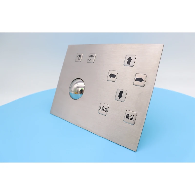 Good reputation 8 Keys IP65 waterproof Industrial Keyboard stainless steel trackball with integrated numeric keypad