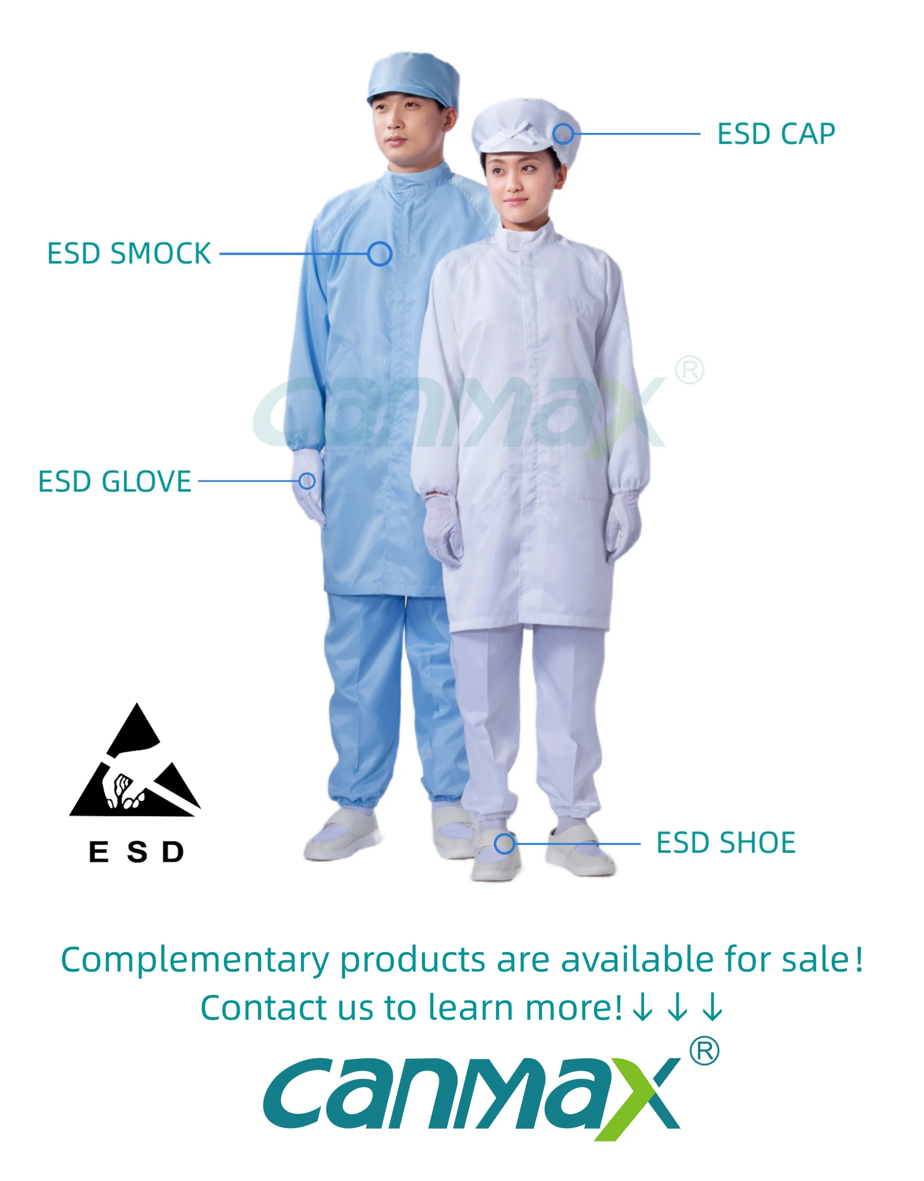 Custom Logo Color Professional Manufacturers Conjoined Anti Static Dust Proof Antistatic PPE Lab Cleanroom Suit Esd Smock