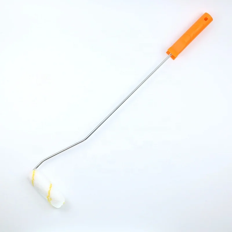 4inch  Long Handle Paint Roller Yellow  polyester Material Upper Screw Bracket Yellow Handle