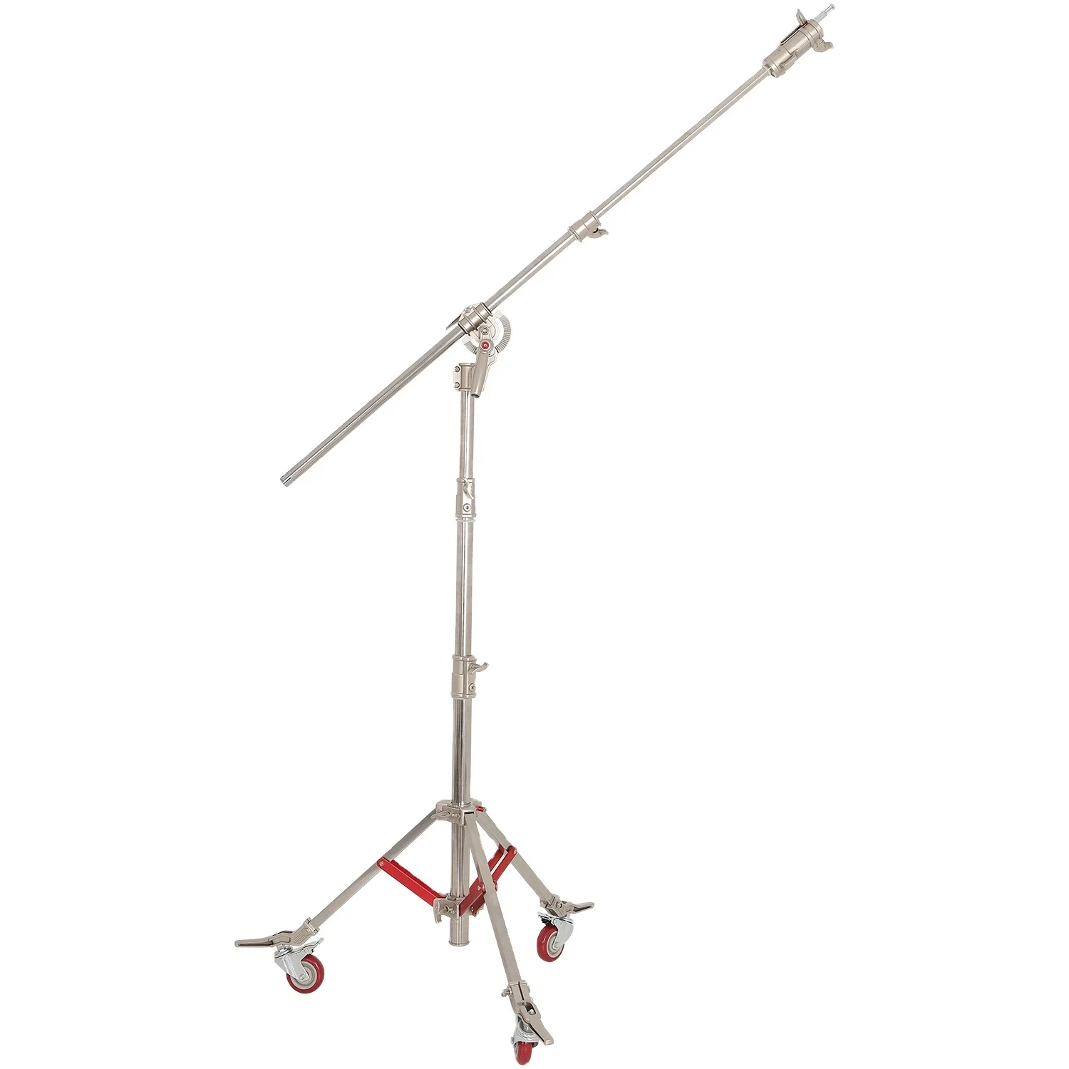 Pro 100% Stainless Steel C Stand Light Stand with Casters, Max. Height 14.4ft/440cm with 7ft/218cm Cross-Bar