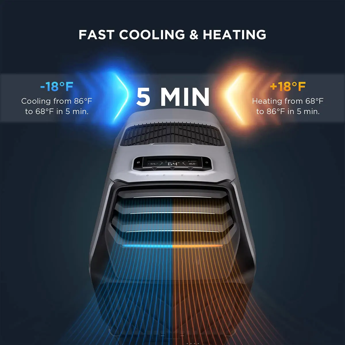 Wav e2 Portable Solar Air Conditioner, Air Conditioning Unit with Heat, Air Portable AC for Outdoor Tent Camping/RVs or Home Use