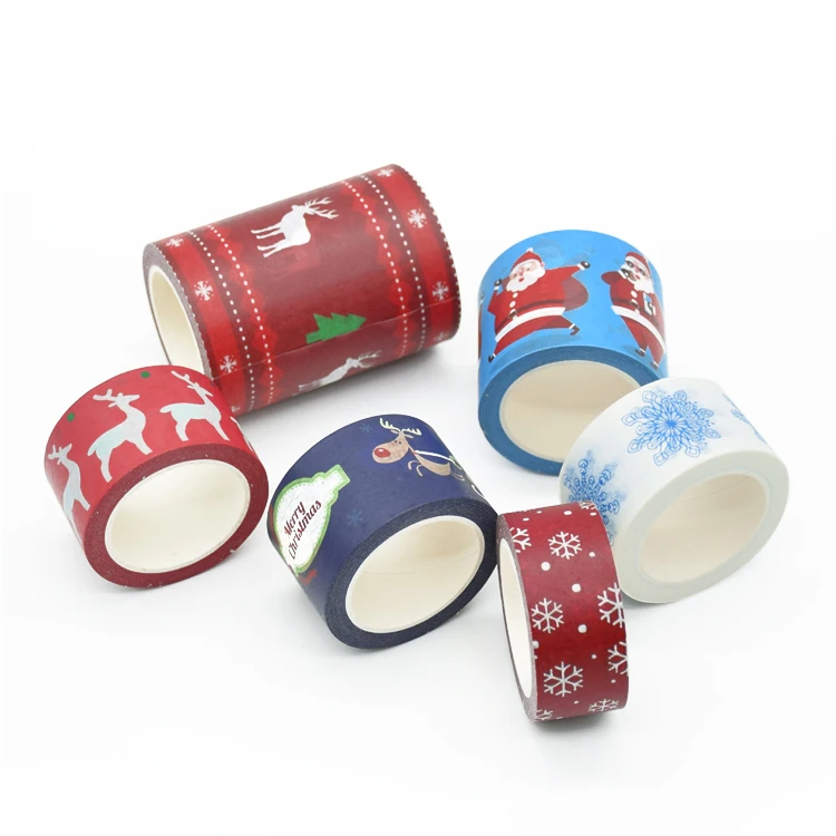 MOQ 100 Rolls Holidays Decor washi masking Paper Tape, Foil Laser 15mm Paper Custom Tape