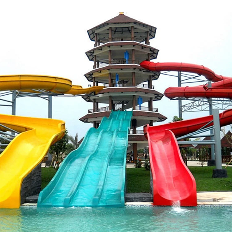 Factory Popular Swimming Pool China Factory Supply Long Fiberglass Water Slide