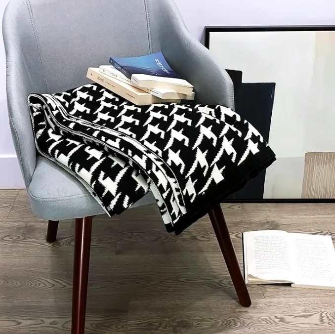 
Thousand bird pattern blanket board room sofa cover blanket 