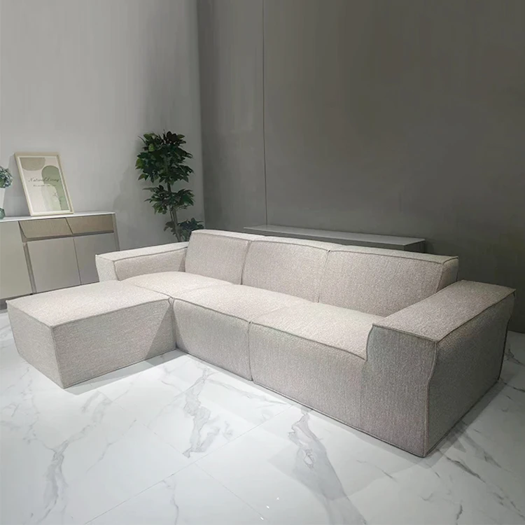 Modern Design High Density Foam Fabric In Flannelette Living Room Home Furniture L Shape Sofa