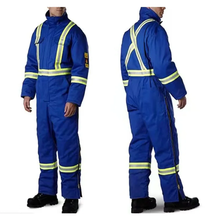 Factory custom cotton fabric anti -static work clothes workwear jumpsuit reflective flame retardant workwear