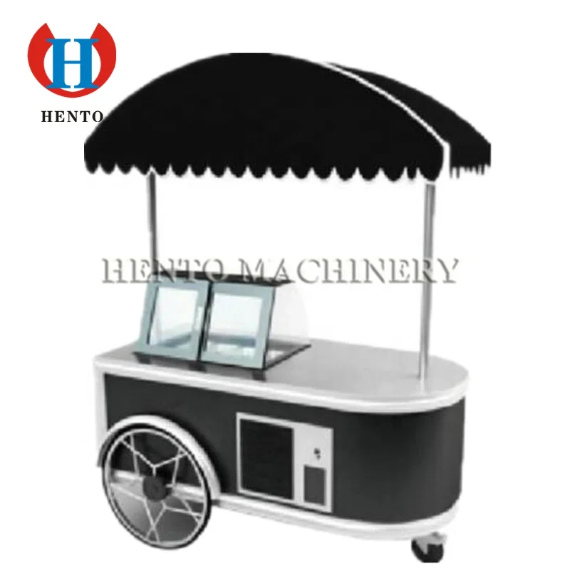 China Supplier Ice Cream Push Cart For Sale / Mobile Ice Cream Cart