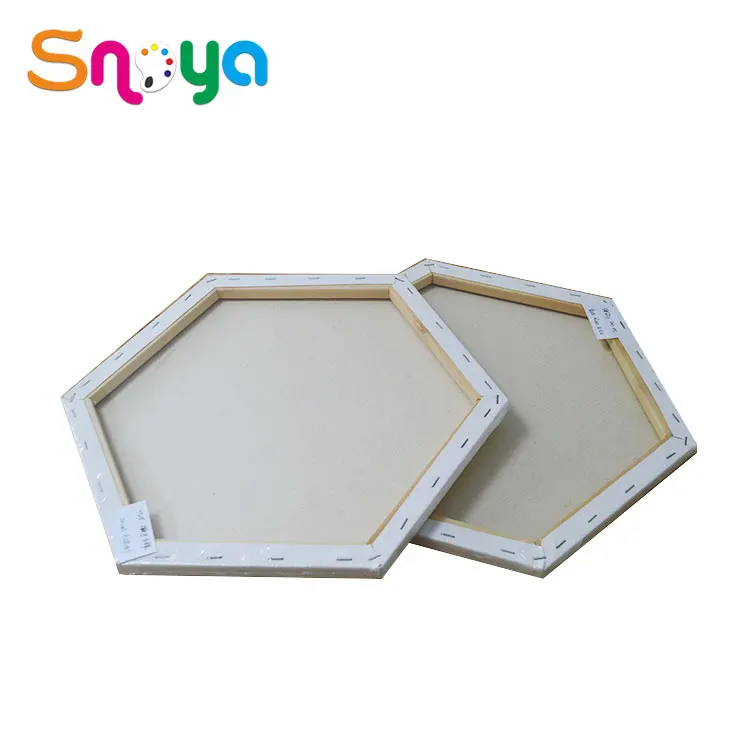 Suqian manufacturer high density board hexagon stretched blank art canvases