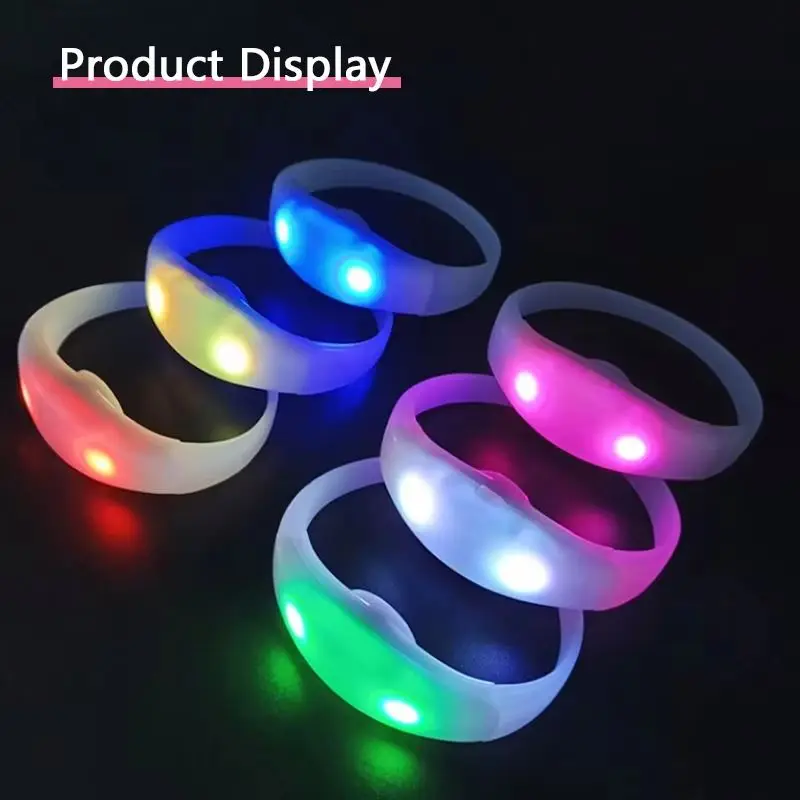 RB Custom Print Concert LED Flashing DMX Control Programmable Remote Controlled LED Bracelet Festival Flash