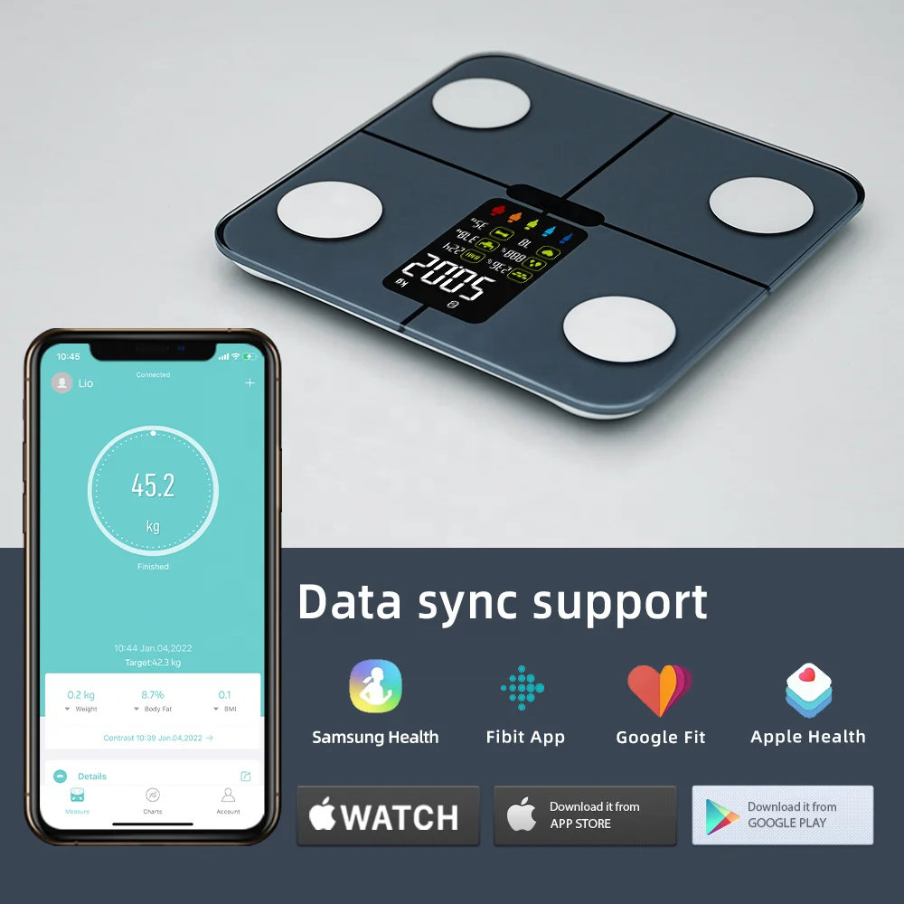 Smart Scale Big Screen Digital App Bathroom Personal Weight battery Human Personal Welland Health Keep Body Scale