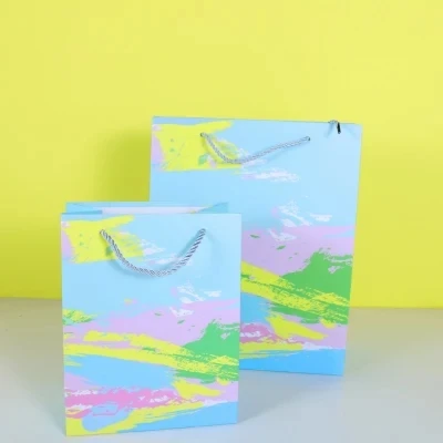 Popular Abstract Colorful Paint Painting Shopping Paper Gift Bag
