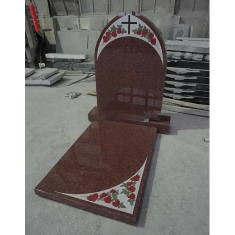 Natural China Modern Design Maple Red  Granite Monument Tombstone Wholesales