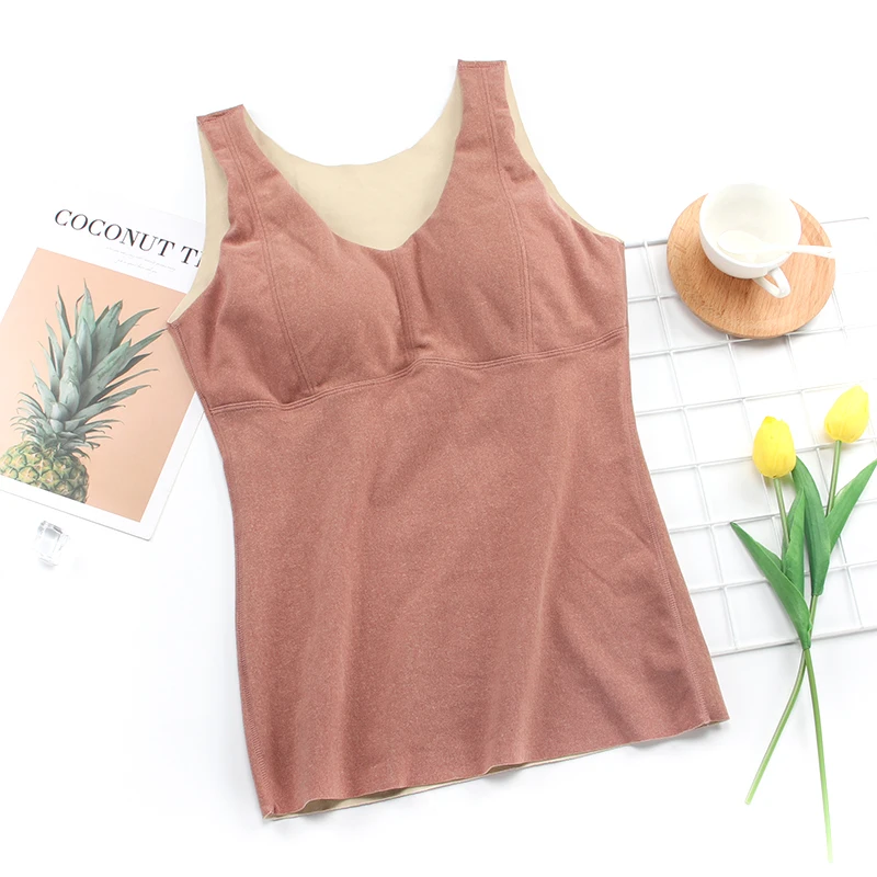 Новинка 2021, женский жилет, термобелье, женский зимний бюстгальтер с V-образным вырезом и мягкими чашечками