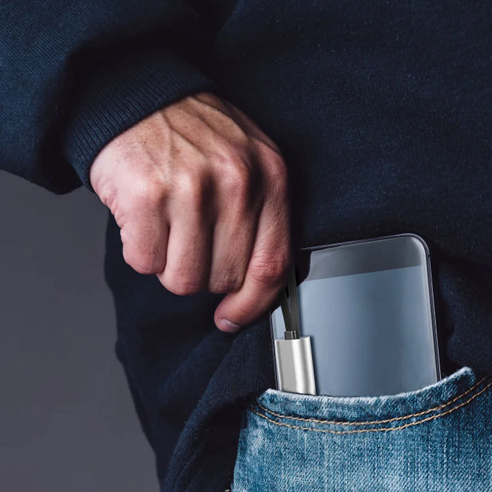 2021Trending New Metal 3in1 Multi USB Charger Cable with Keychain Custom Logo Universal  Retractable USB Cable for Gifts