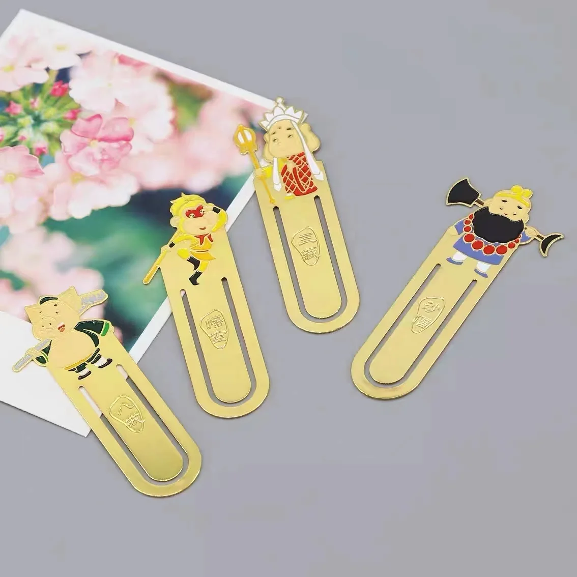 Custom printing logo design kids bookmark metal gift laser cut bookmark for book