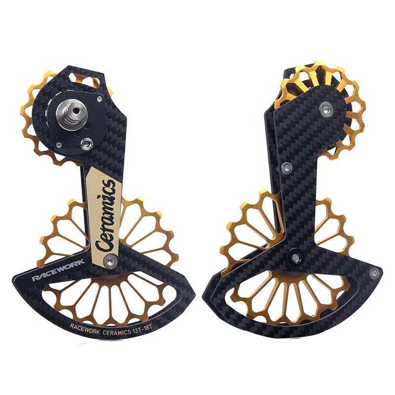 2021 top fashion RACEWORK carbon fiber ceramic rear derailleur 17t pulley suitable for Shimano R8000/9100/9150/8050
