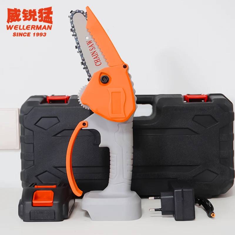 4inch Mini Chain Saw Cordless Tree Cutting Household Handled Electric Chain Saw Garden