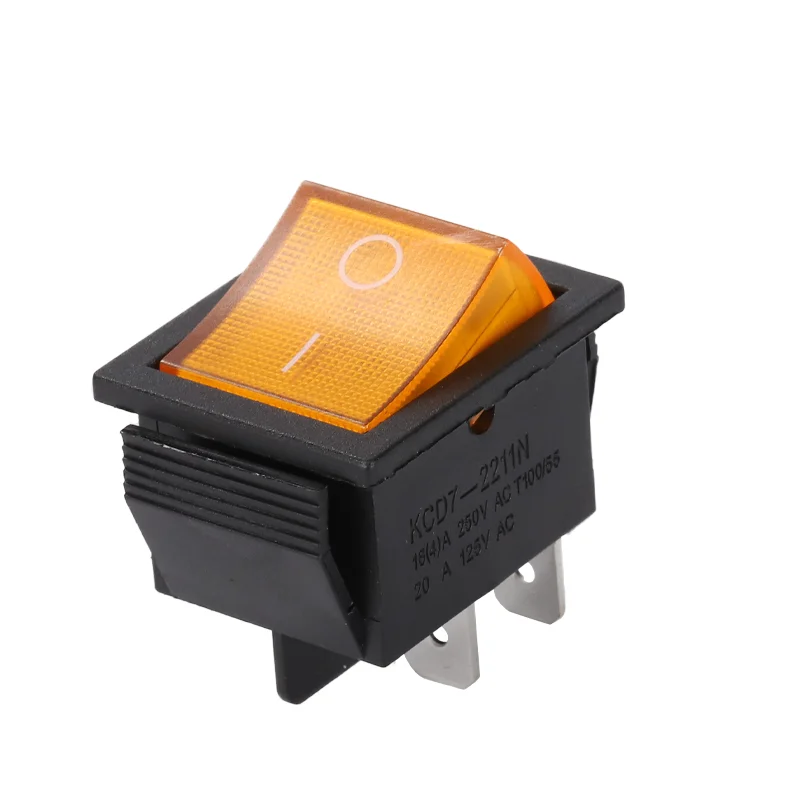PINYI Customize ON OFF Green Yellow Red Boat 4 PIN 16A 250V LED Waterproof AC Marine Rocker Switches