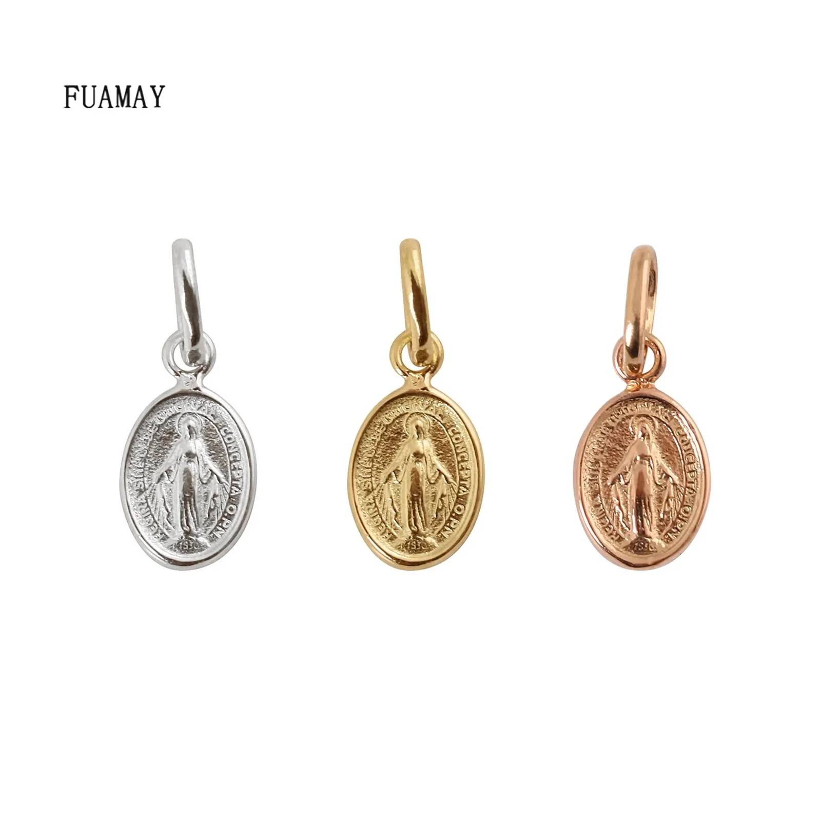 FUAMAY 925 из стерлингового серебра позолоченные женские фигурки Подвески с монетами для изготовления ювелирных изделий Подвеска розового золота