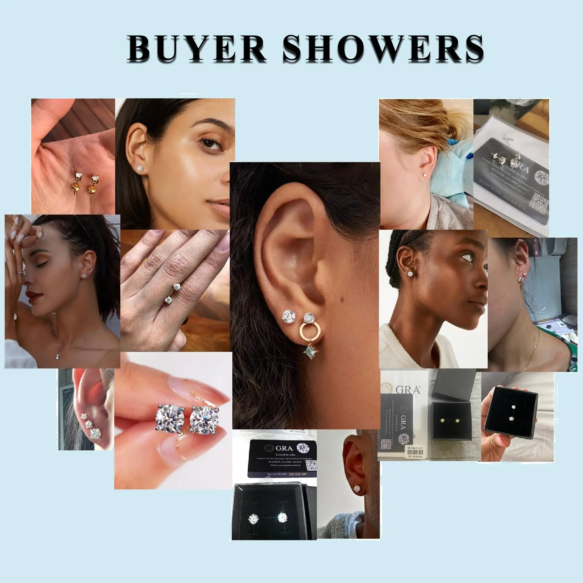 1 2 3 Carat Authentic Sterling Silver S925 Friction Back Stud Earrings with Moissanite Fine Jewelry with Certificate