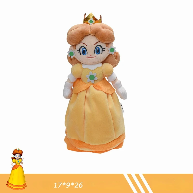 XUX 25cm Super Mario Princess Plush Doll Stuffed Figure Cartoon Pink  Yellow Daisy Blue Princess Wholesale