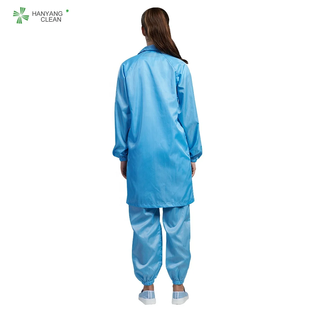 Cleanroom Unisex gender antistatic stripe lab gown esd coat smock