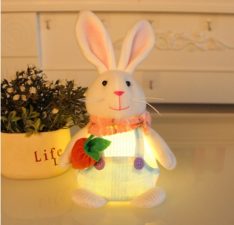 Easter station posture rabbit toy cartoon cute egg radish glowing rabbit table furnishings Easter bunny