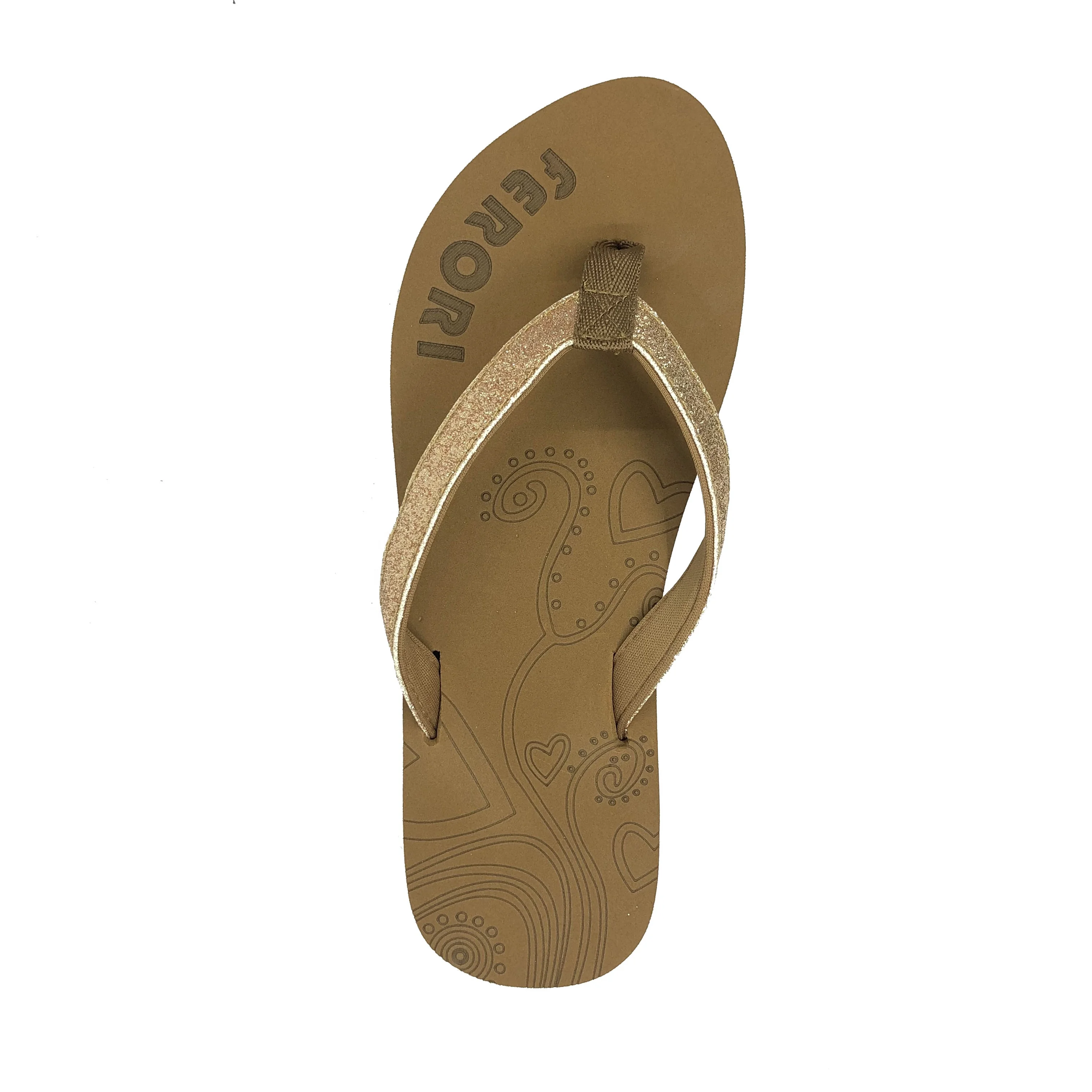Wholesale Custom Logo Non Slip Beach Rubber Sole Slippers Flip Flops For Women
