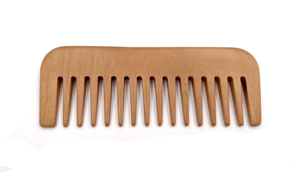 Private Label Pocket Size Hair Comb Natural Peach Wood Beard Comb For Travel Razorline Comb
