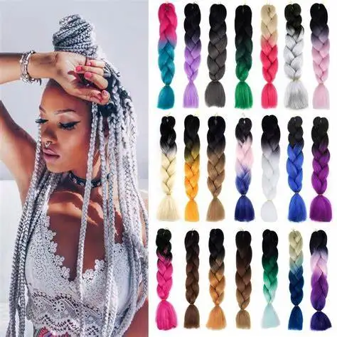 100 color available braiding hair 100g jumbo braid hair 24inch synthetic hair extension