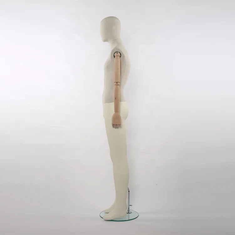 store window display fabric male mannequin men wrapping menichini with wooden arms for store display