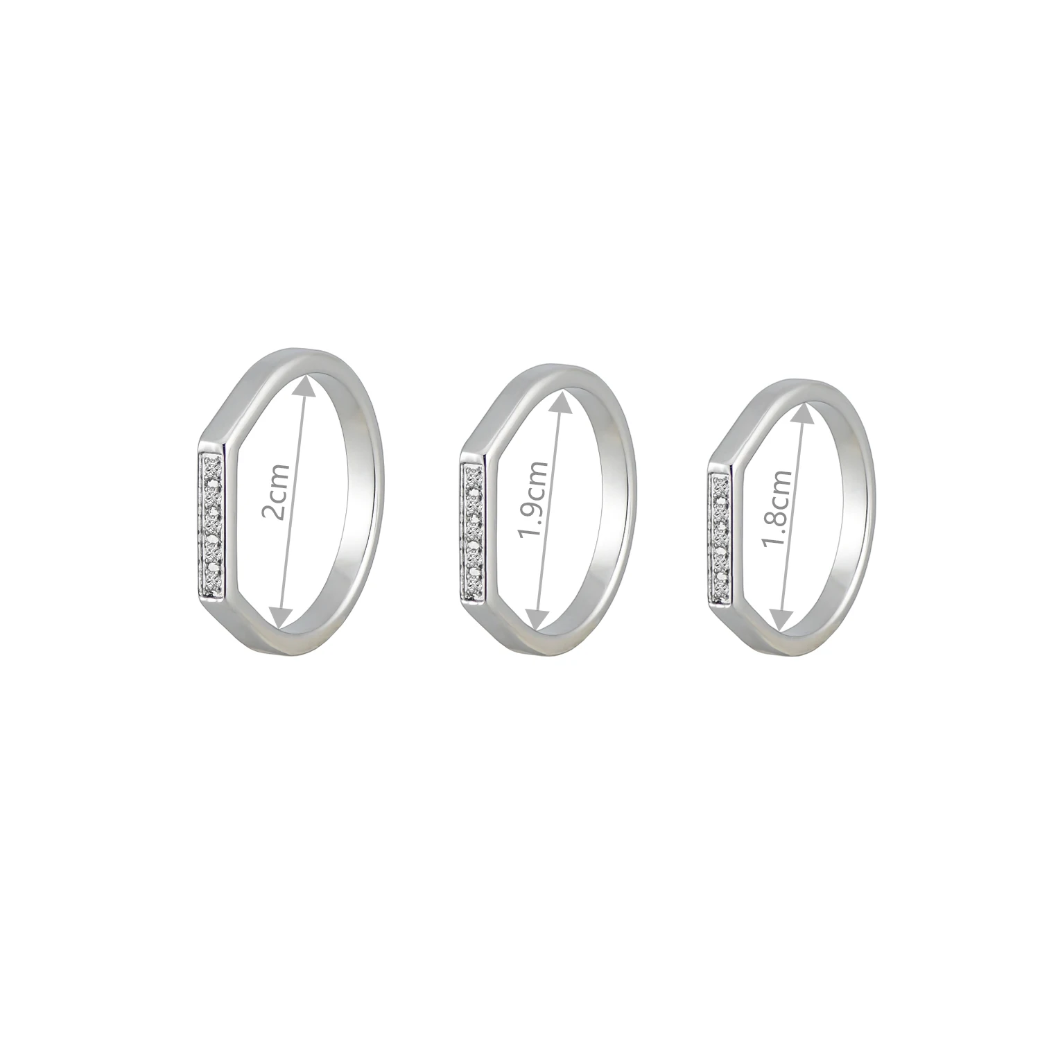 stainless steel thin stackable spike princess tiara crown sparkling love heart CZ band rings for men women