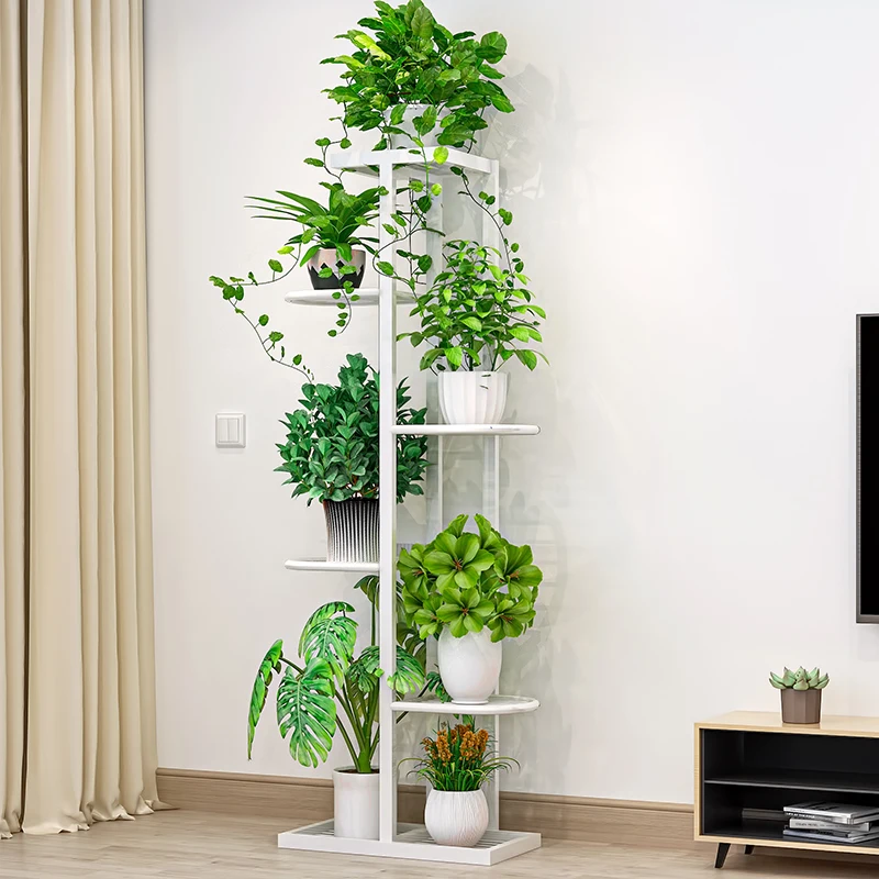 Modern Luxury Metal Flower Pot Stand Balcony White Flower Holder Wedding Party Flower Rack Display Stand