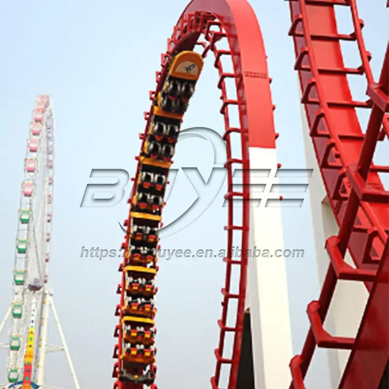 Large overlapping Amusement Park Rides Adult Thrill Zip Line Roller Coaster