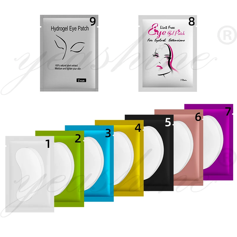Logo High Quality OEM Disposable Gel Patch Collagen Hydrogel Eye Mask Under Pad Lint Extension Lash Eyelash Free Eyepad Eyepatch