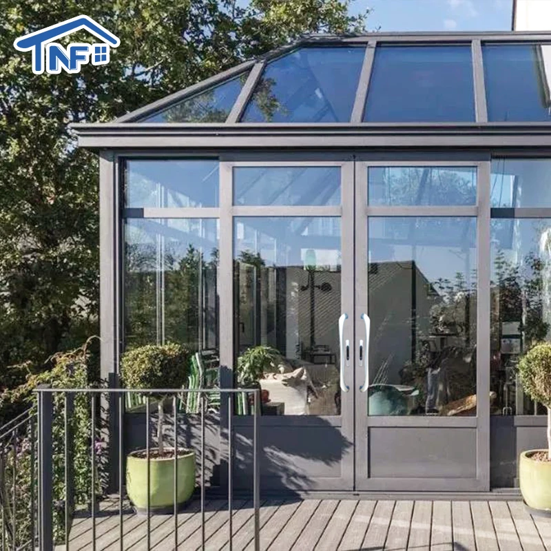 Resistant Steel frame And Glass House Economical Glass House Frame Garden Aluminum Sunroom