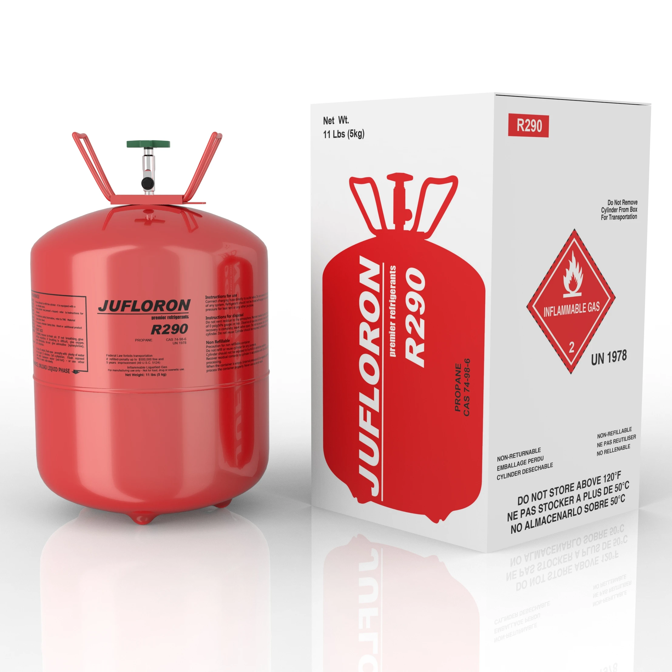 Одноразовый цилиндр R290, чистота 99.9%, 30 фунтов, 5 кг, высококачественный хладагент, низкая цена, распродажа