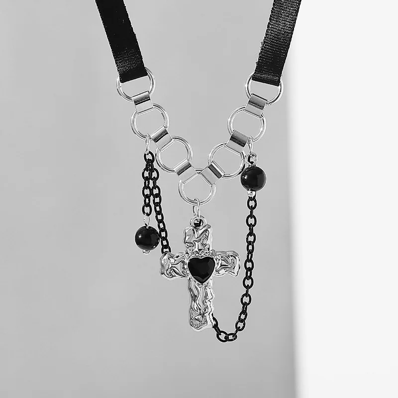 Cowboy hat cowboy boot sweet acrylic Bow Cross personality retro necklace