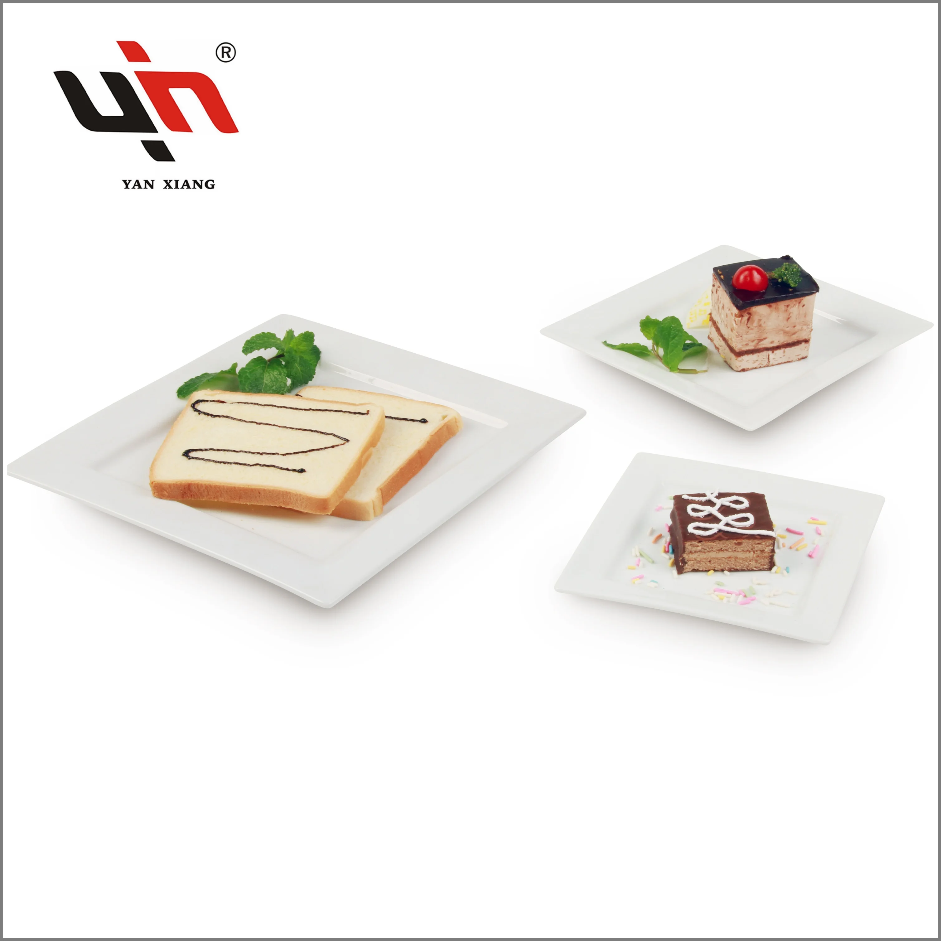 Factory Wholesale White Porcelain Square Dinner Plate Restaurant Ceramic Plate Dinner Set Plate For Hotel Use