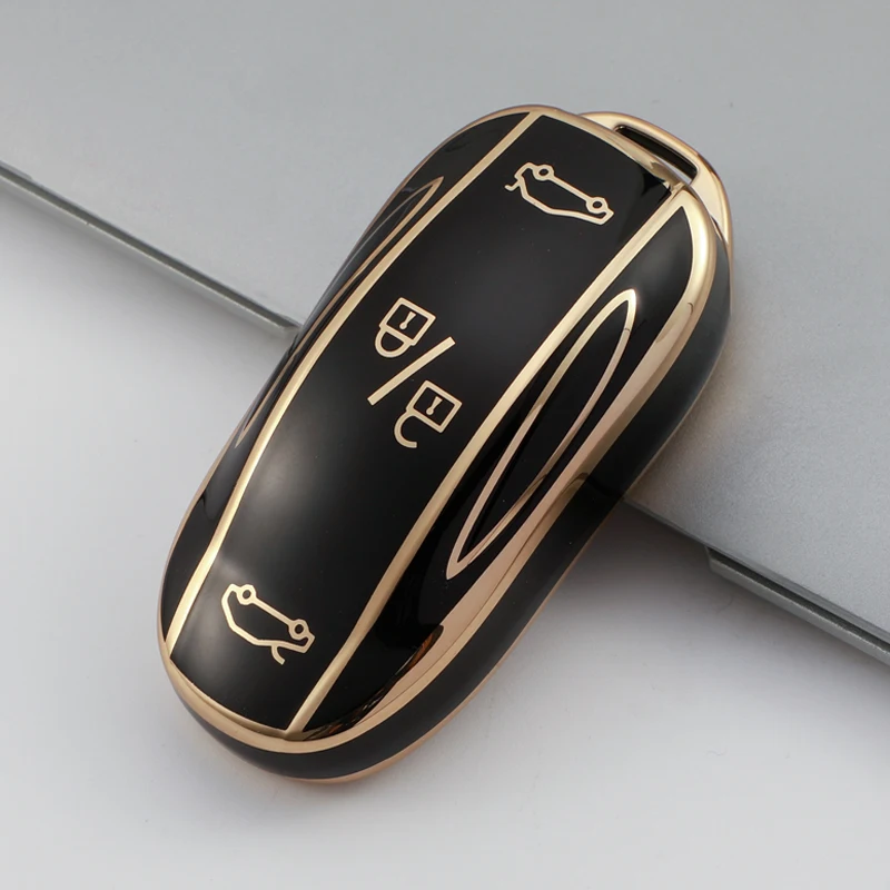 Car Key Case for Tesla Model S Model 3 Model X TPU Car Remote Smart Key Cover Case Shell Holder Fob Key Protector