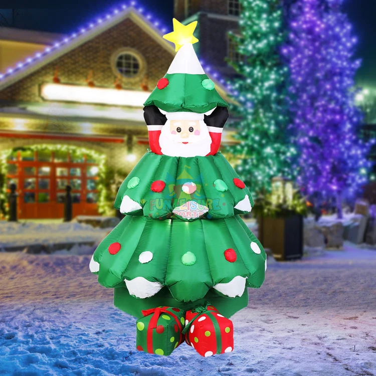 Large lighted outdoor blow up advertising holiday decor for yard 10ft inflatable christmas tree