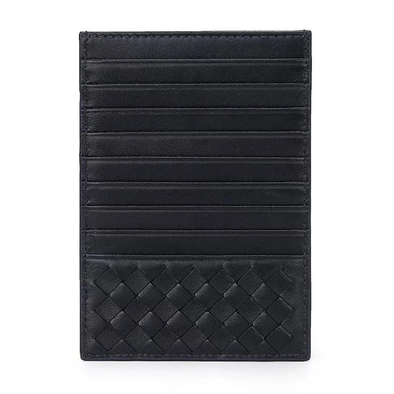 Wholesale Sheep Leather Card Wallet for Couple 18 Card Slots Large Capacity Cash Coin Storage Long Purse Luxury Braided Design