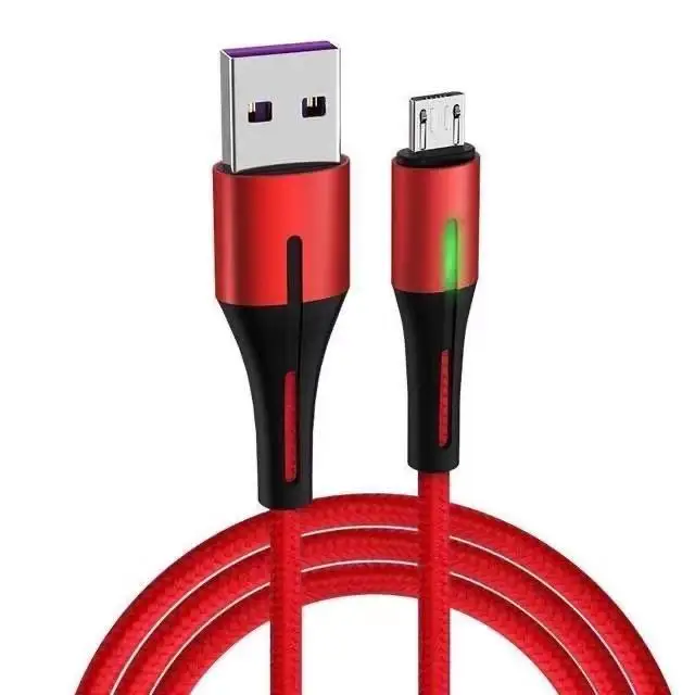 Высококачественный кабель для быстрой зарядки телефона 3 А, микро-USB-кабель Type-C с подсветкой и светодиодной лампой