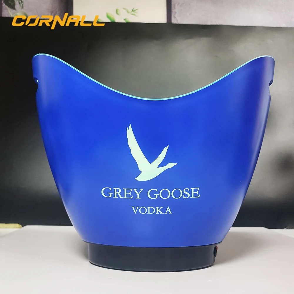 Large LED Plastic Luminous Ice Bucket grey goose vodka ice bucket