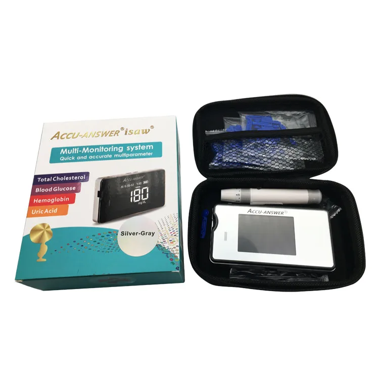 OEM  Portable  Clinic use  4 in 1  Multi-Monitoring System total cholesterol blood glucose hemoglobin uric acid meter test kits