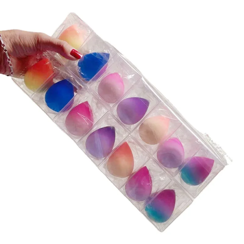 Wholesale Latex Free Marble Soft Beauty Egg Cosmetic Puff Custom Logo Gradient Color Makeup Sponge Set